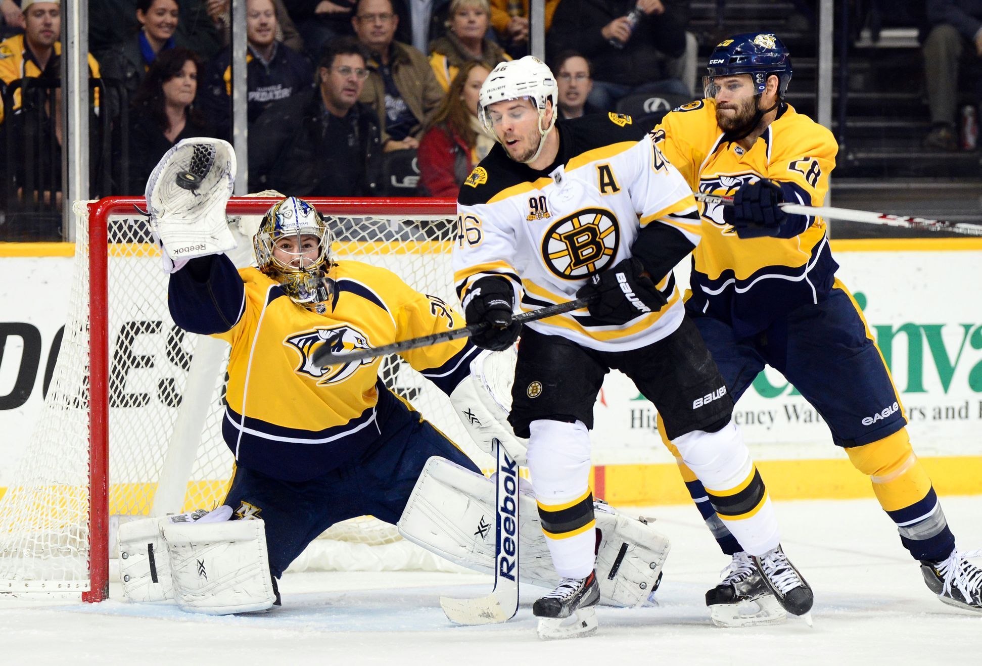 NHL: Boston Bruins vs Nashville Predators (Gaustad, Mazanec, Krejčí)
