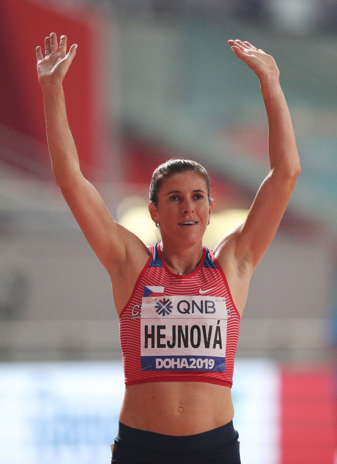 Zuzana Hejnová v semifinále běhu na 400 m překážek na MS 2019