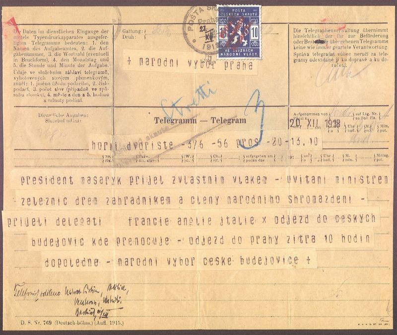 Historický unikát: telegram
