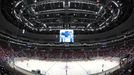 An interior view of the Bolshoi Ice Dome arena - ice hockey venue at the Olympic Park in Adler outside Sochi, during the IIHF U18 International Ice Hockey World Championship on April 28, 2013.