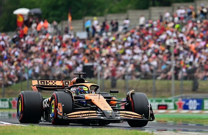 Oscar Piastri, McLaren v kvalifikaci na VC Maďarska F1 2024