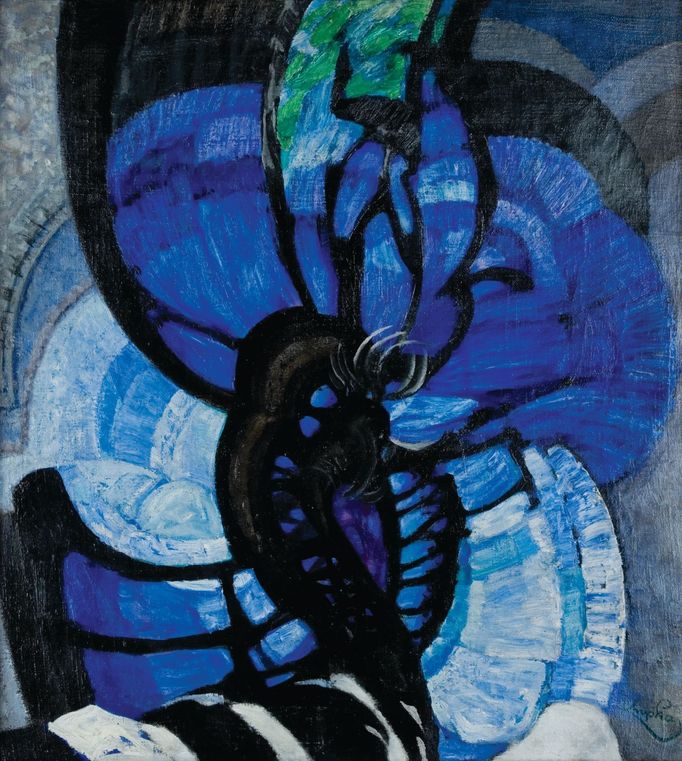 František Kupka: Čáry, plochy, hloubka II, 1913, olej, plátno.