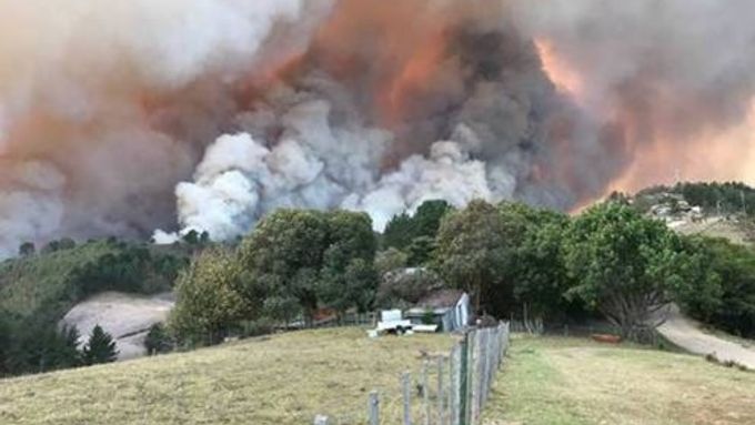 Požár u jihoafrického pobřežního města Knysna.