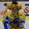 Hokej, extraliga, Zlín - Karlovy Vary: Zlín slaví gól n a1:1