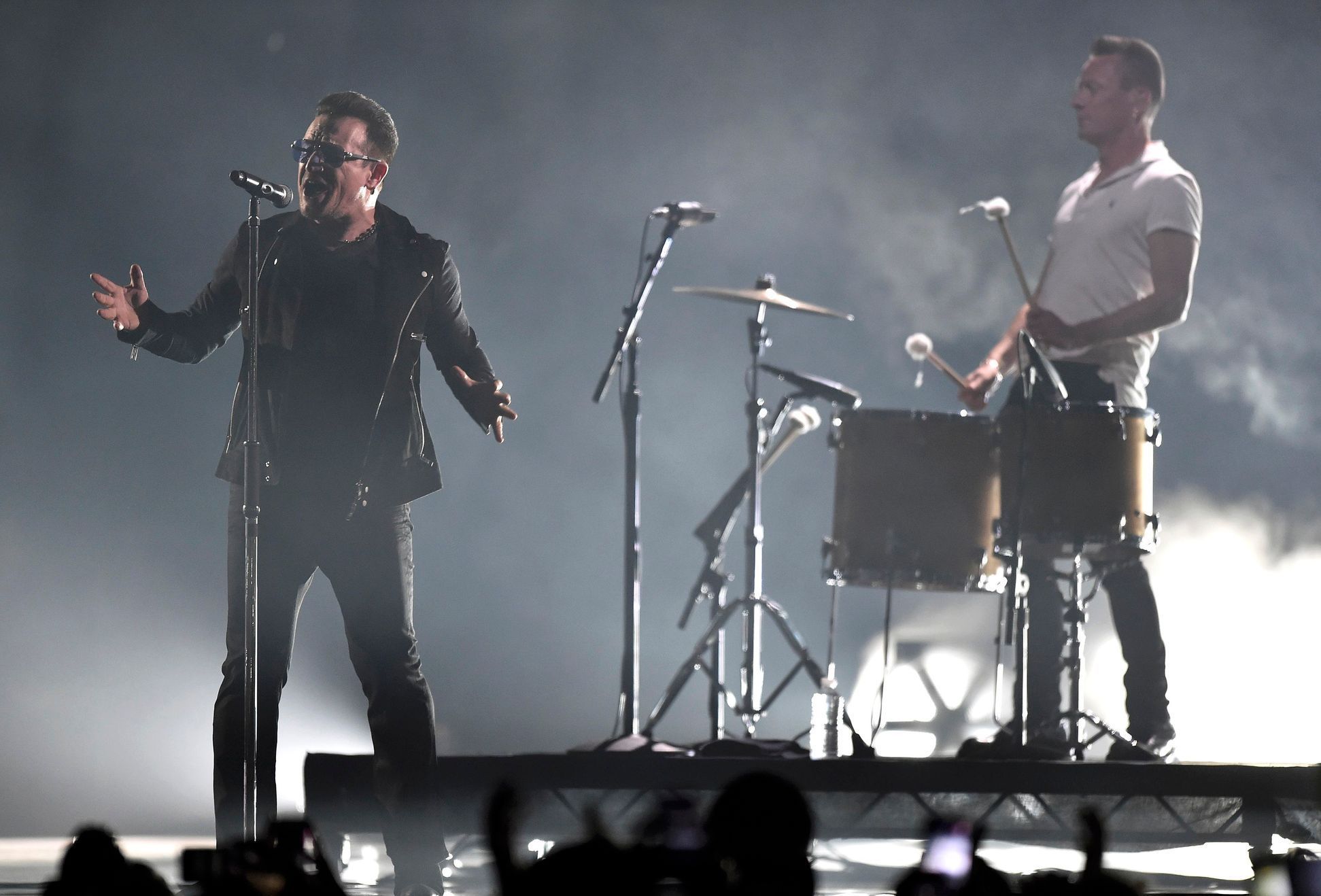 U2's Bono, Larry Mullen