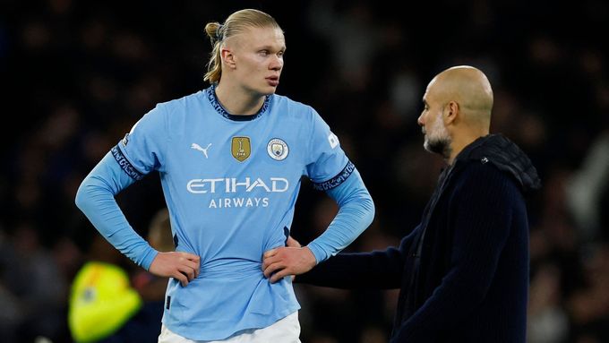 Erling Haaland a Pep Guardiola