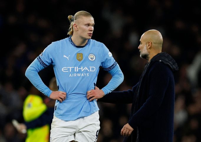 Erling Haaland a Pep Guardiola