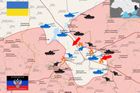 Mapy ukrajinských bojišť. "Kotel" u Debalceve a útok na jihu