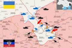 Mapy ukrajinských bojišť. "Kotel" u Debalceve a útok na jihu