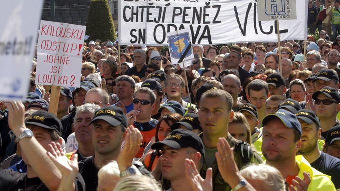In September 2010, 40,000 Czechs protested against austerity measures planned by the Czech government.
