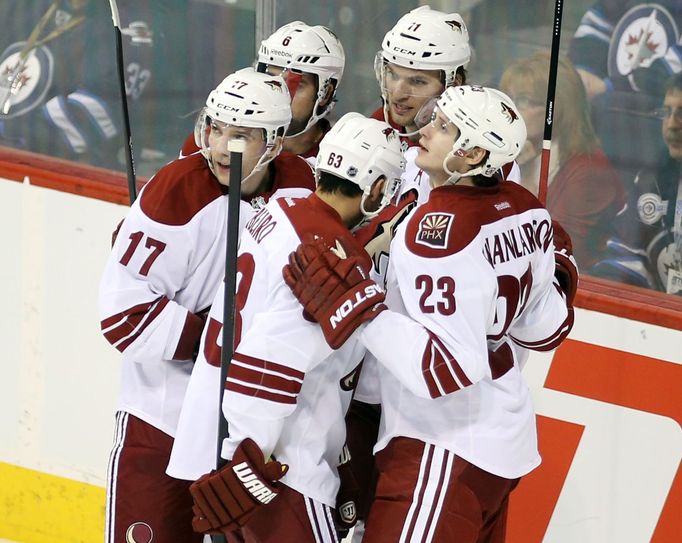 NHL: Phoenix Coyotes vs Winnipeg Jets (Martin Hanzal slaví gól)