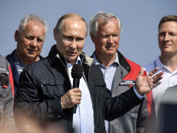 Ruský prezident Vladimir Putin na slavnostním otevření Kerčského mostu v roce 2018.