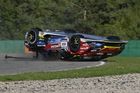Drama v Brně: kontakt se soupeřem a Lamborghini se otočilo přes střechu