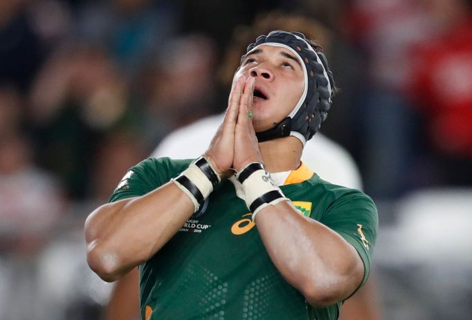 Cheslin Kolbe slaví pětku ve finále MS 2019 Anglie - Jihoafrická republika