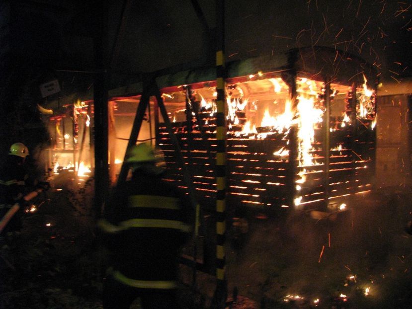 Požár vagónů v Českých Budějovicích
