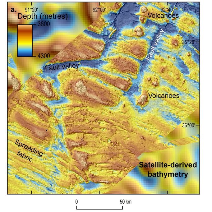 Mapování oceánu při hledání trosek po letu MH370