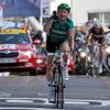 Francouzský cyklista Thomas Voeckler ze stáje Europcar se raduje z vítězství v desáté etapě Tour de France 2012.