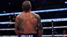 Oleksandr Usyk při zápase s Anthonym Joshuou