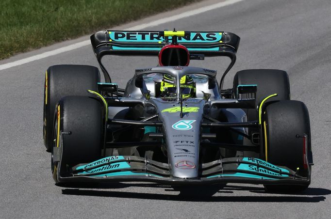 Lewis Hamilton s Mercedesem ve Velké ceně Kanady F1 2022