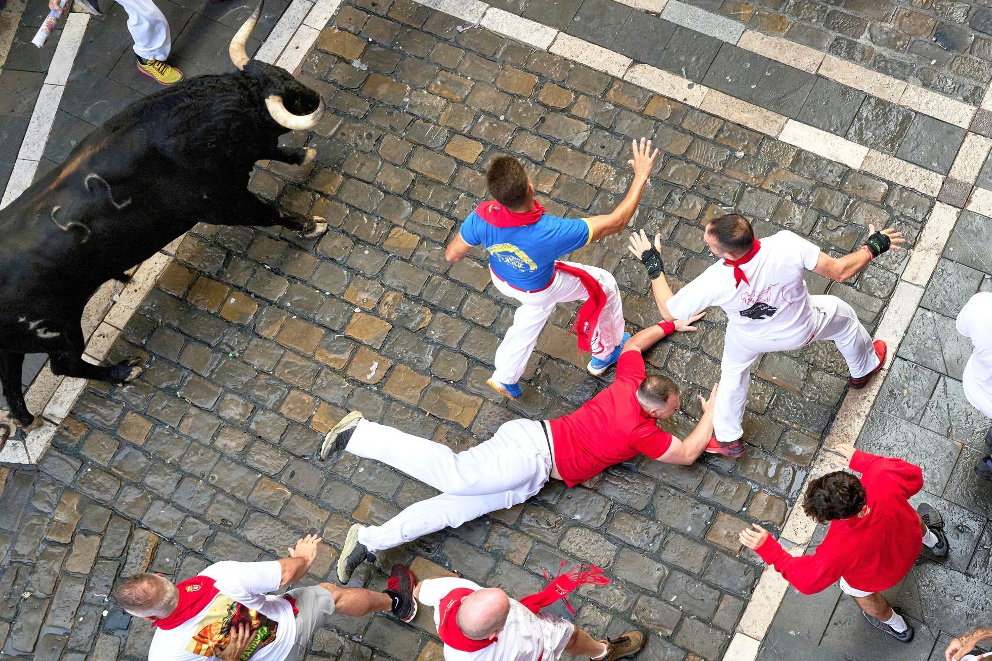 Španělsko, Pamplona, San Fermin, bejci