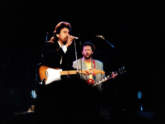 George Harrison a Eric Clapton, Wembley, 1987