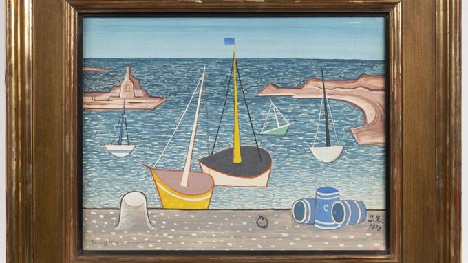 Obraz Jana Zrzavého Loďky v přístavu byl prodán za 3,2 milionu korun včetně aukční přirážky.