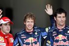 Kvalifikace znovu kořistí Red Bullu. Pole urval Vettel
