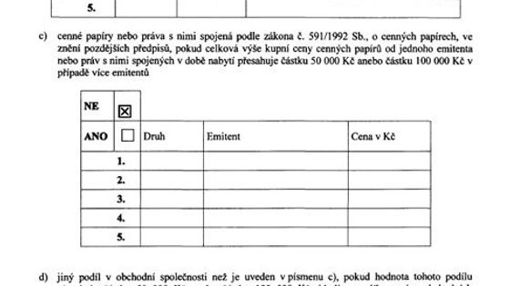 Majetkové přiznání ministra dopravy Aleše Řebíčka