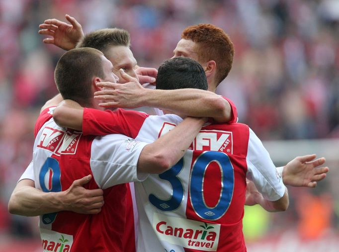 Fotbal, Gambrinus liga, Slavia - Jablonec: radost Slavie