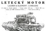 Reklamní plakát na letecké motory značky Laurin a Klement, a. s., které se vyráběly v továrně automobilky v Mladé Boleslavi (cca 1920-1930).