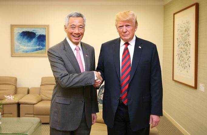 Donald Trump a premiér Singapuru Lee Hsien Loong