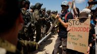 Protest calling for the end of the conflict in Gaza by Israel-Gaza border