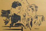 Touto kresbou byla v 30. letech doprovázena reklama v časopise Hlas sexuální menšiny na "teplý" podnik Casino de Paris v Ječné ulici.