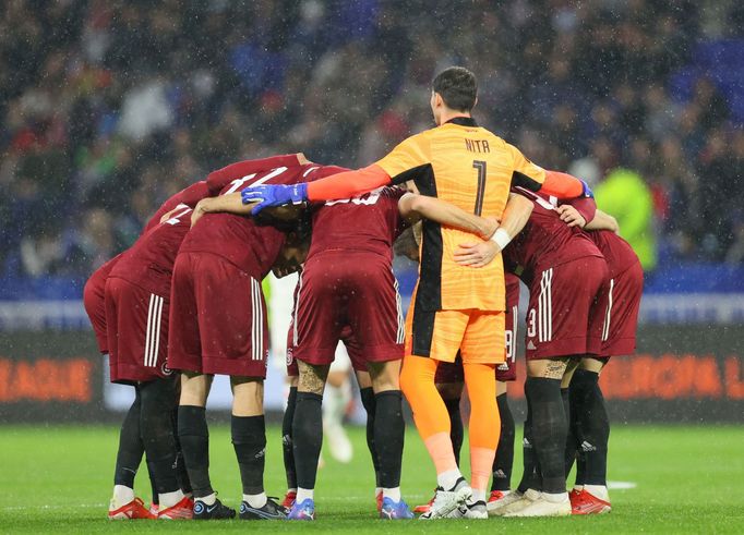 Fotbalisté Sparty před zápasem EL Lyon - Sparta