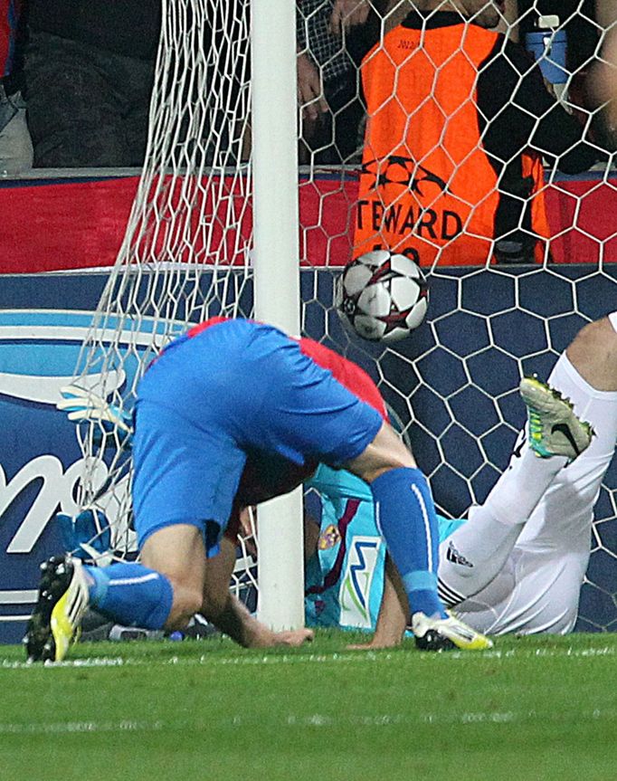 Fotbal, LM, Plzeň - Maribor: Marián Čišovský dává gól na 1:0