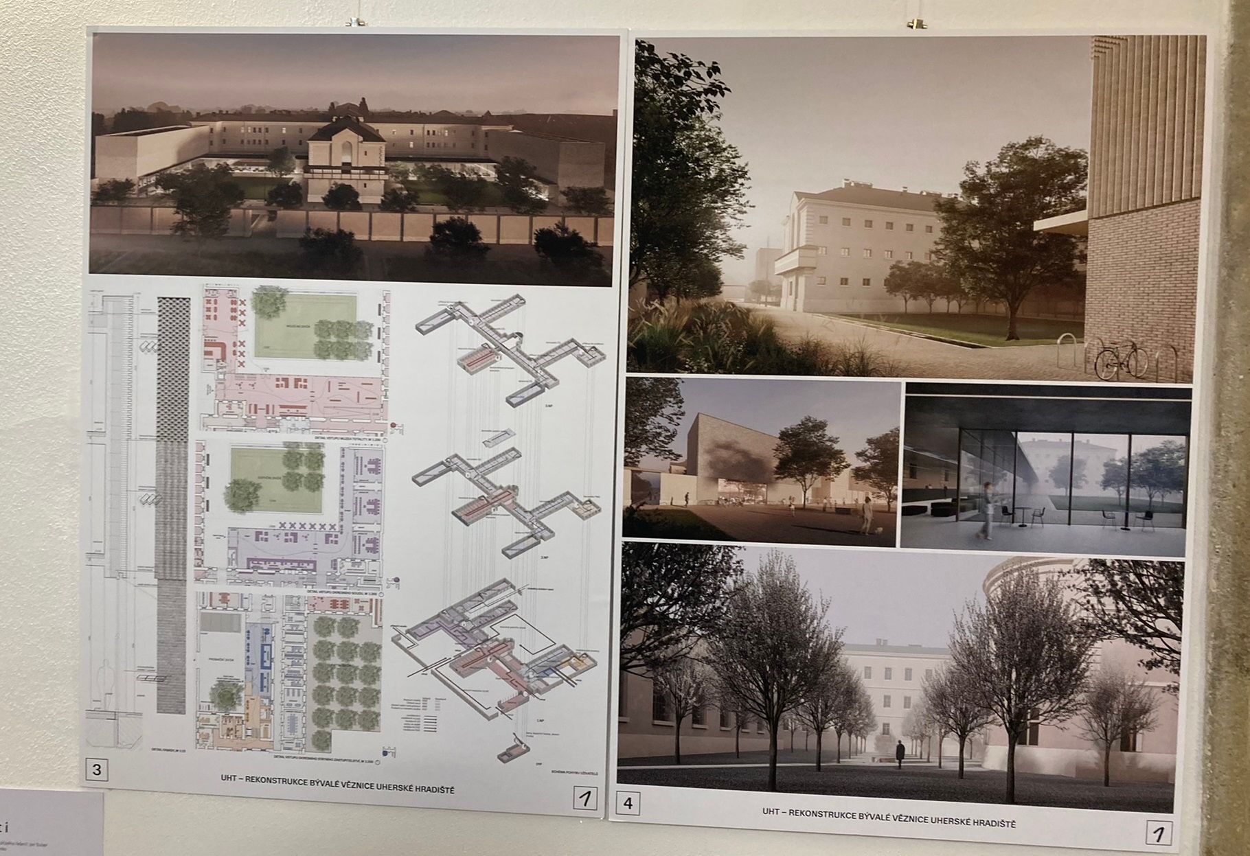 I toto je vítězný architektonický návrh na budoucí podobu bývalé věznice v Uherském Hradišti.