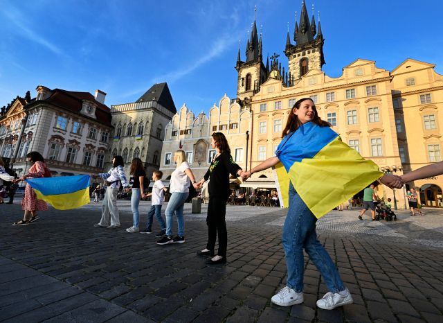 Shromáždění Ukrajina den nezávislosti Praha 2022