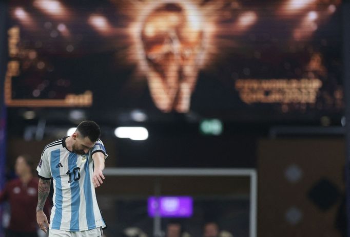 Finále MS ve fotbale 2022, Argentina - Francie: Zklamaný Lionel Messi.