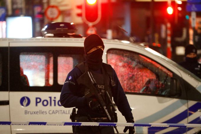 Belgický policista na Grand Place v Bruselu