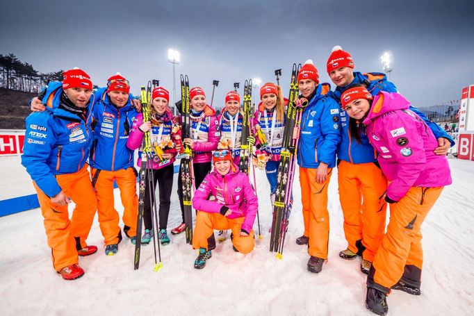 SP v Pchjongčchangu, štafeta Ž: Jessica Jislová, Eva Puskarčíková, Lucie Charvátová a Gabriela Koukalová