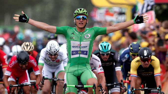Držitel zeleného dresu Marcel Kittel zvítězil v etapě na Tour de France potřinácté v kariéře.