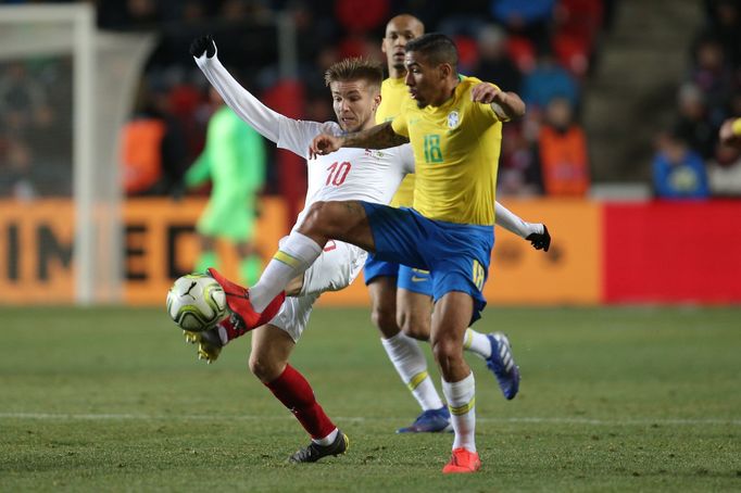 Martin Frýdek ml. a Allan v přátelském zápase Česko - Brazílie.