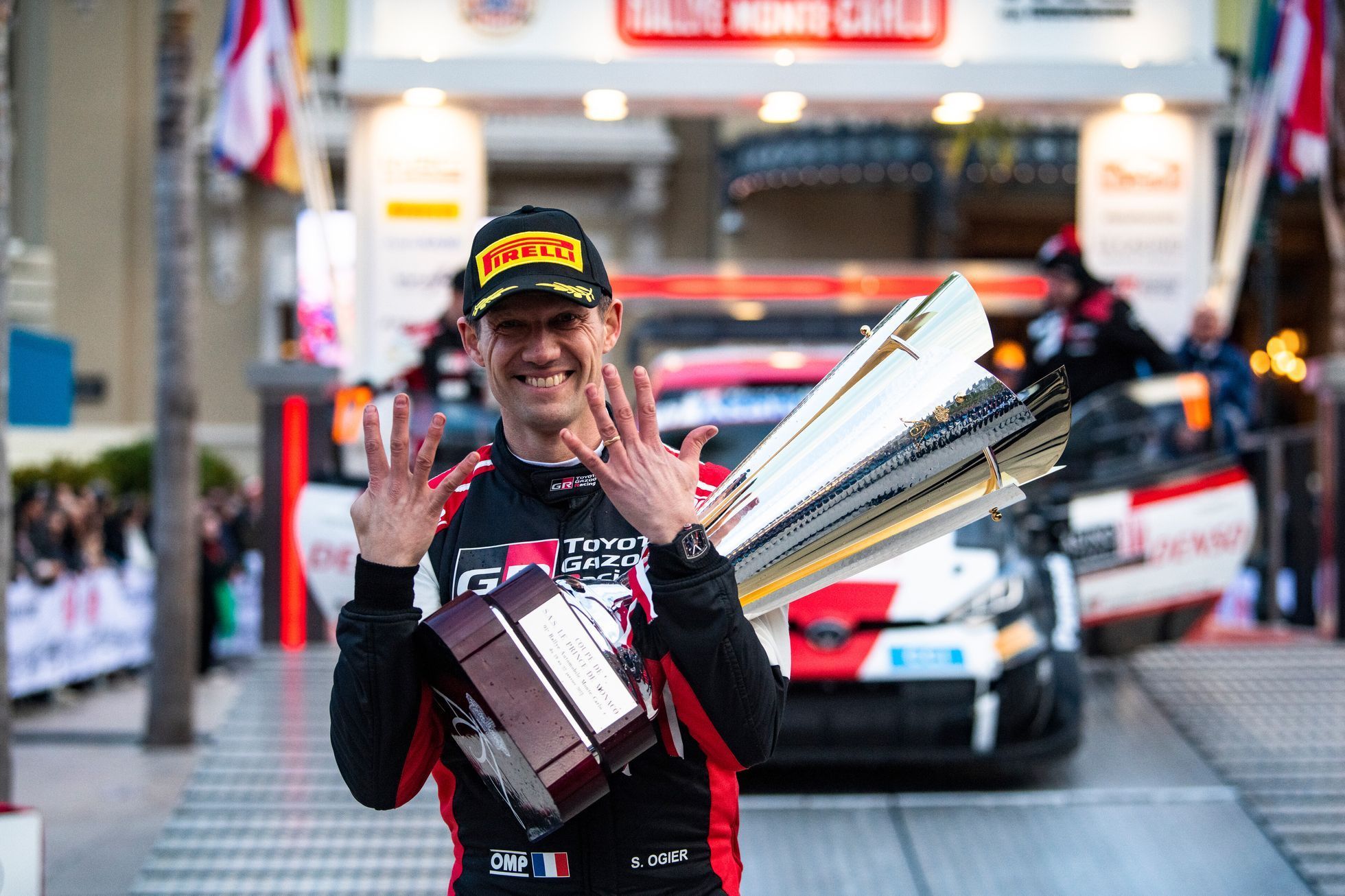 Sébastien Ogier v cíli Rallye Monte Carlo 2023
