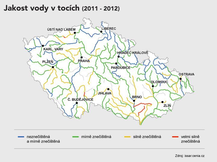 Jakost vody v tocích (2011 - 2012)