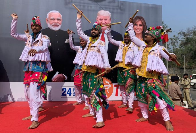 Návštěva amerického prezidenta Donalda Trumpa v Indii. 24. 2. 2020