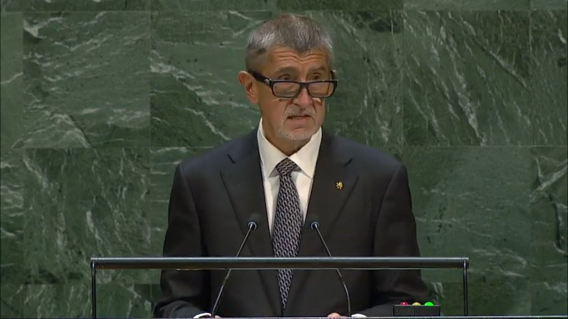 Andrej Babiš při projevu v OSN.