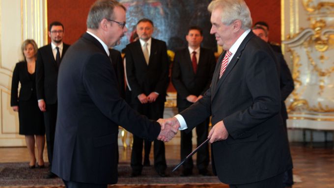 Ministr dopravy Dan Ťok s prezidentem Milošem Zemanem