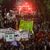 Demonstrators protest against the 2014 World Cup in Rio de Janeiro