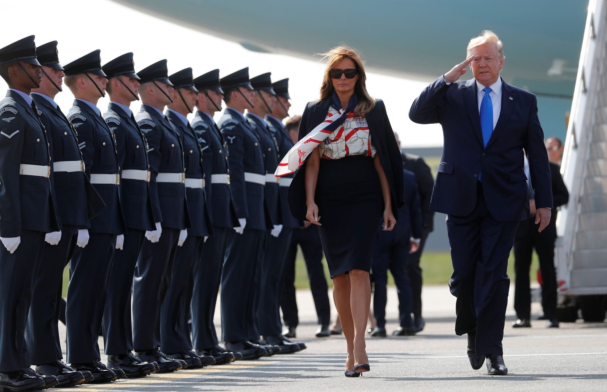 Donald Trump na státní návštěvě Velké Británie