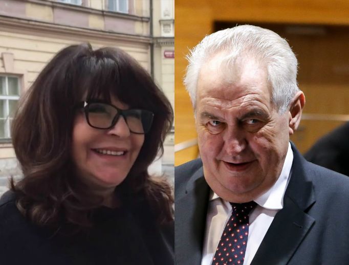 Peroutkova vnučka Terezie Kaslová a bývalý prezident Miloš Zeman.